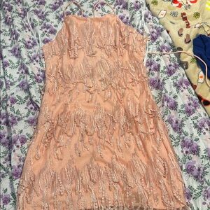 LuLus Peach Sequin Dress